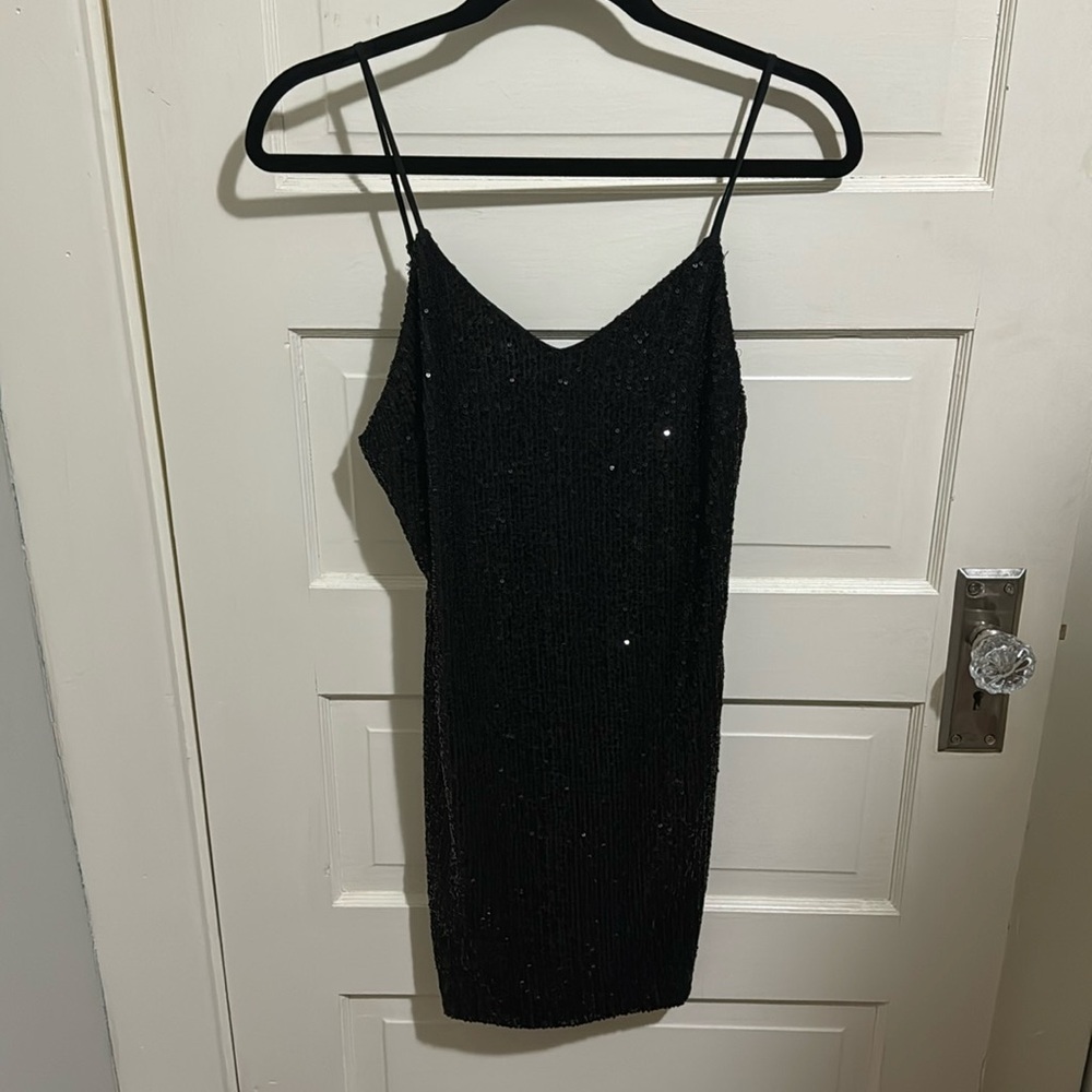 The Native One Boutique Sparkle Sequin Backless Mini Dress Sz S